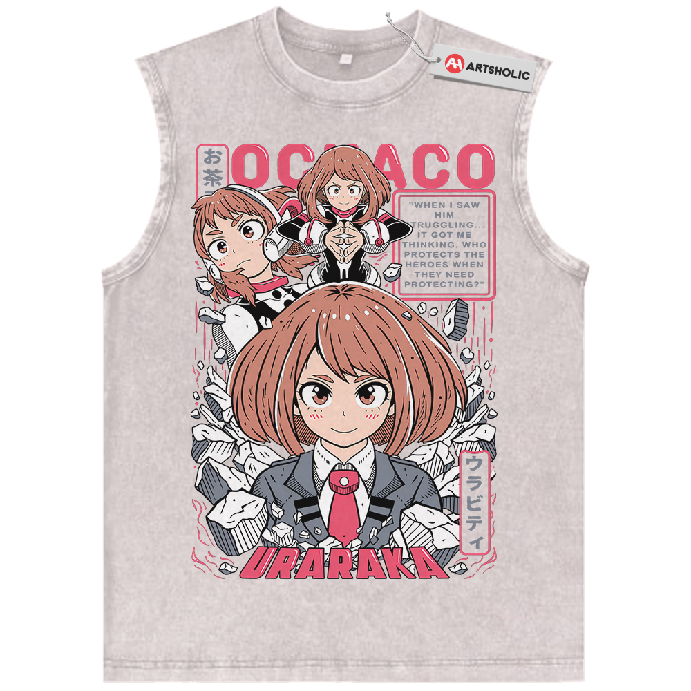 Alternative view of Ochaco Uraraka Tank Top, MHA Tank Top, Anime Tank Top, Vintage Tank Top