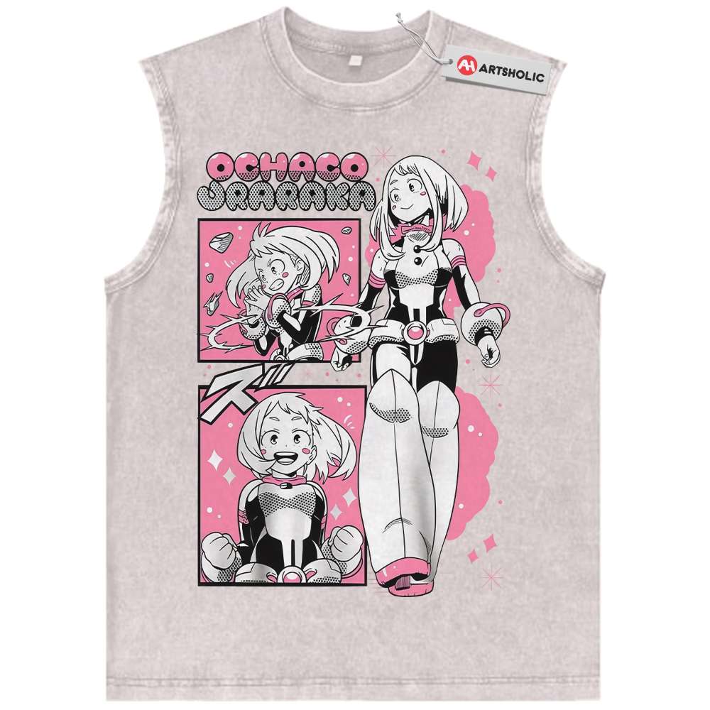 Alternative view of Ochaco Uraraka Tank Top, Uravity Tank Top, MHA Tank Top, Anime Tank Top, Vintage Tank Top