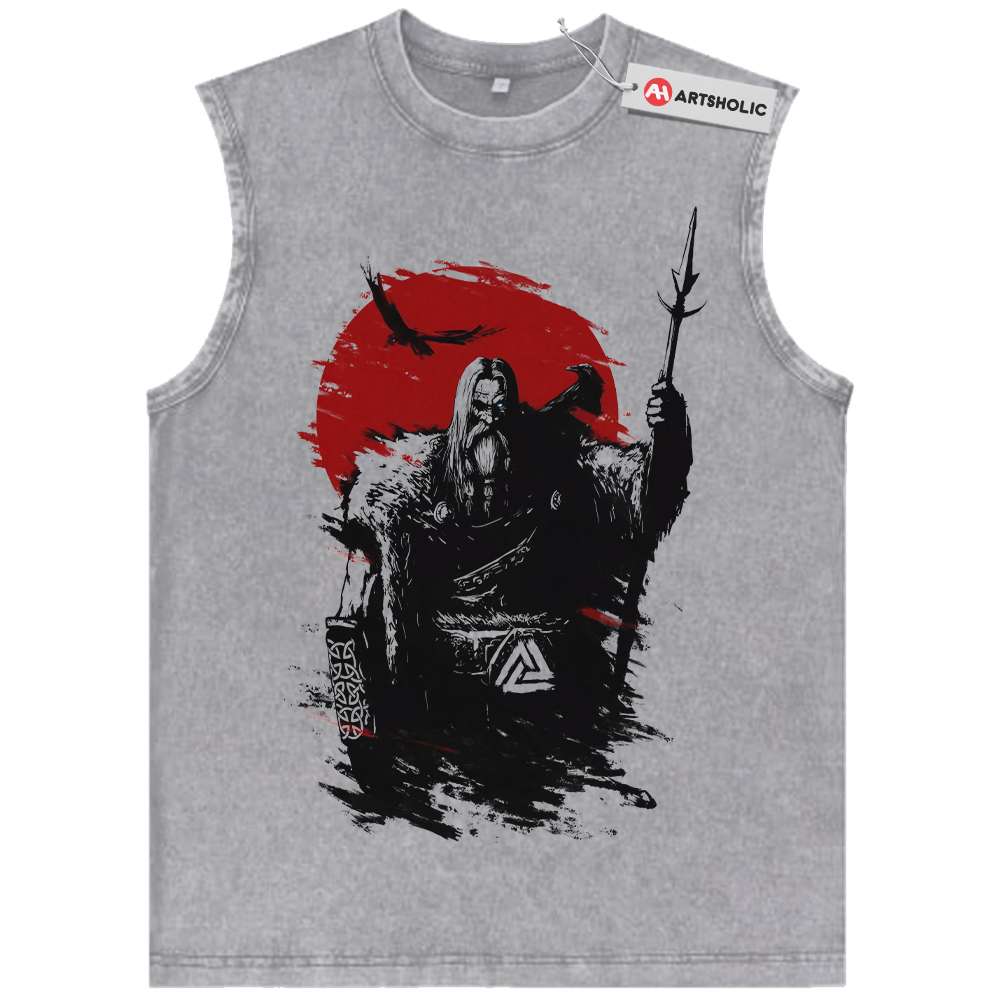 Alternative view of Odin Tank Top, Norse Mythology Tank Top, Vintage Tank Top
