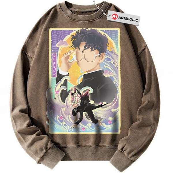 Alternative view of Okarun Sweatshirt, Dandadan Sweatshirt, Anime Sweatshirt, Vintage Sweatshirt