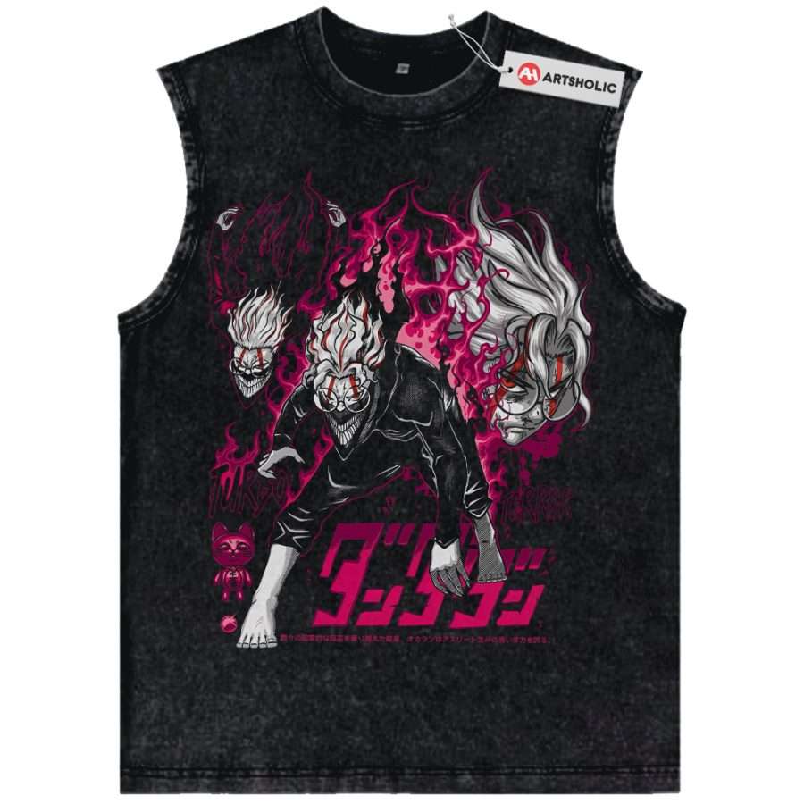 Alternative view of Okarun Tank Top, Dandadan Tank Top, Anime Tank Top, Vintage Tank Top