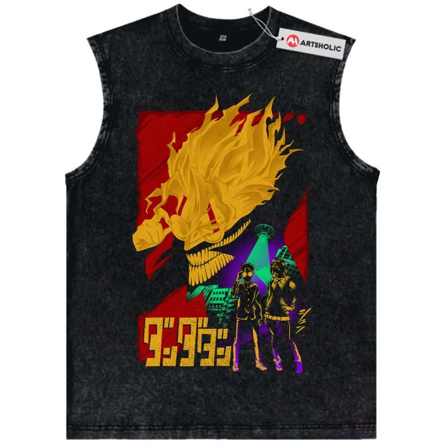 Alternative view of Okarun Tank Top, Dandadan Tank Top, Anime Tank Top, Vintage Tank Top