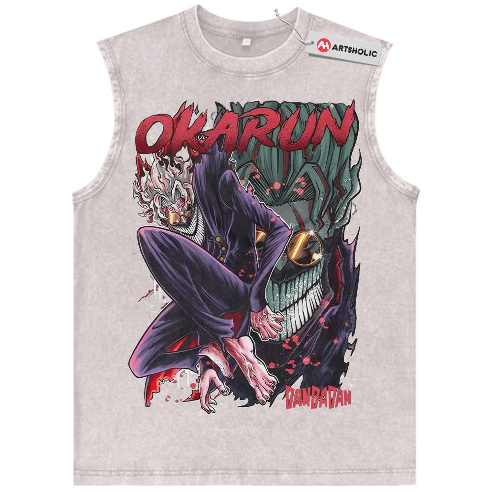Alternative view of Okarun Tank Top, Ken Takakura Tank Top, Dandadan Tank Top, Anime Tank Top, Vintage Tank Top