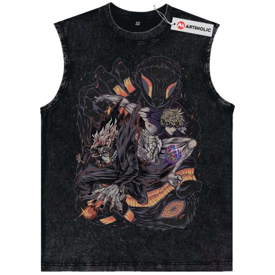 Alternative view of Okarun Tank Top, Ken Takakura Tank Top, Dandadan Tank Top, Anime Tank Top, Vintage Tank Top
