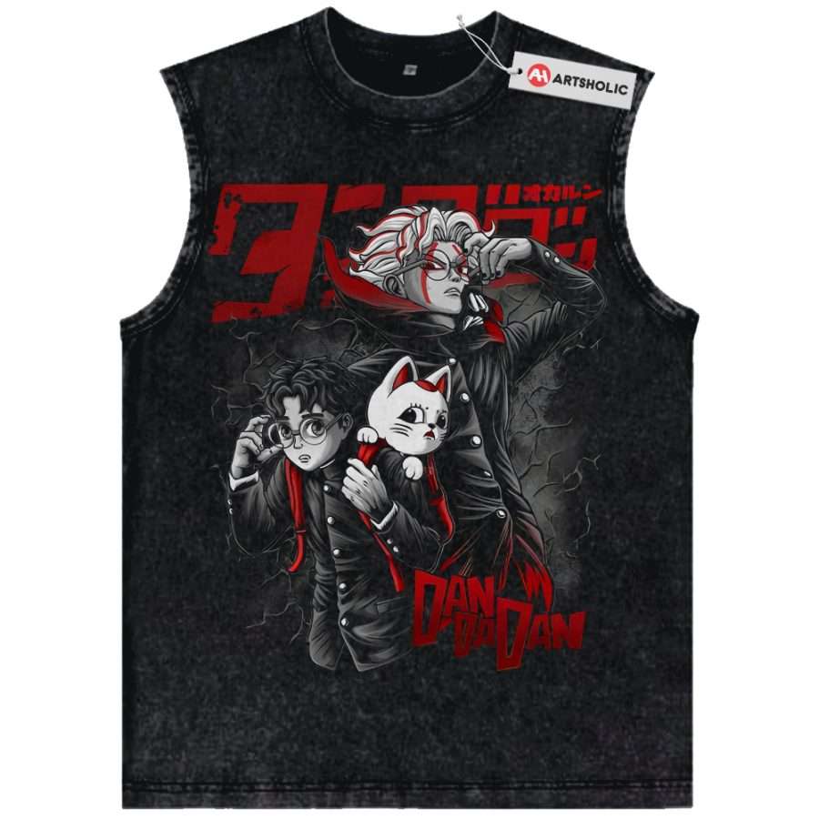 Alternative view of Okarun Tank Top, Ken Takakura Tank Top, Turbo Granny Tank Top, Dandadan Tank Top, Anime Tank Top, Vintage Tank Top