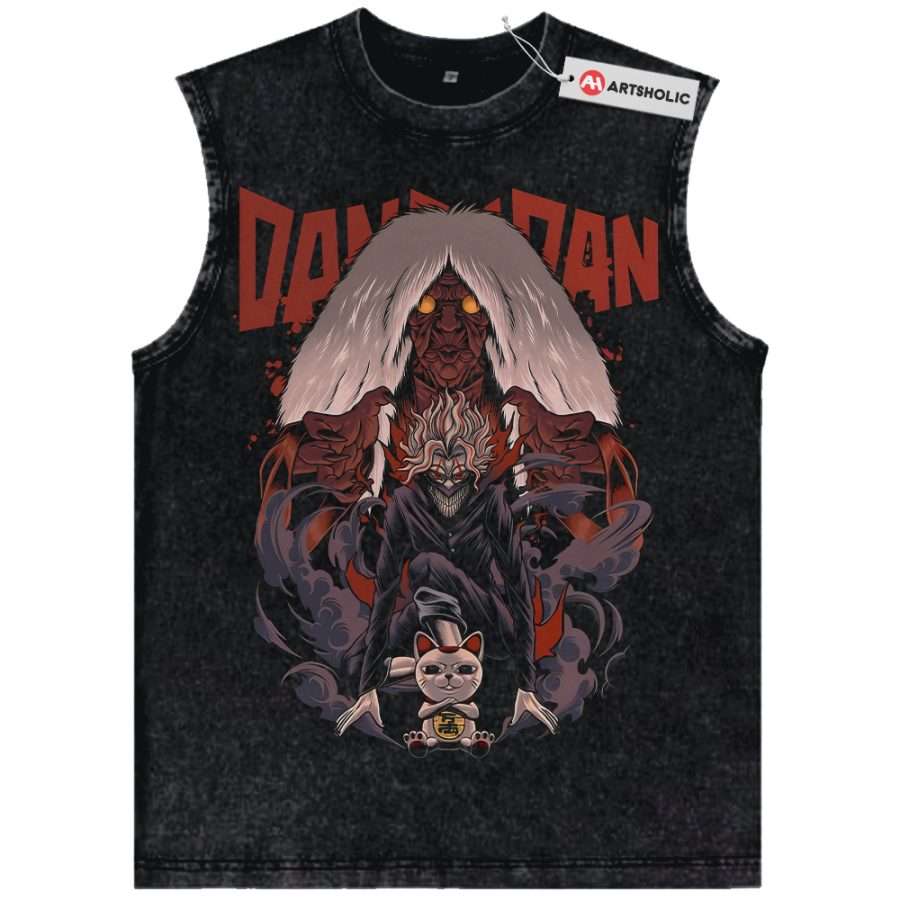 Alternative view of Okarun vs Turbo Granny Tank Top, Dandadan Tank Top, Anime Tank Top, Vintage Tank Top