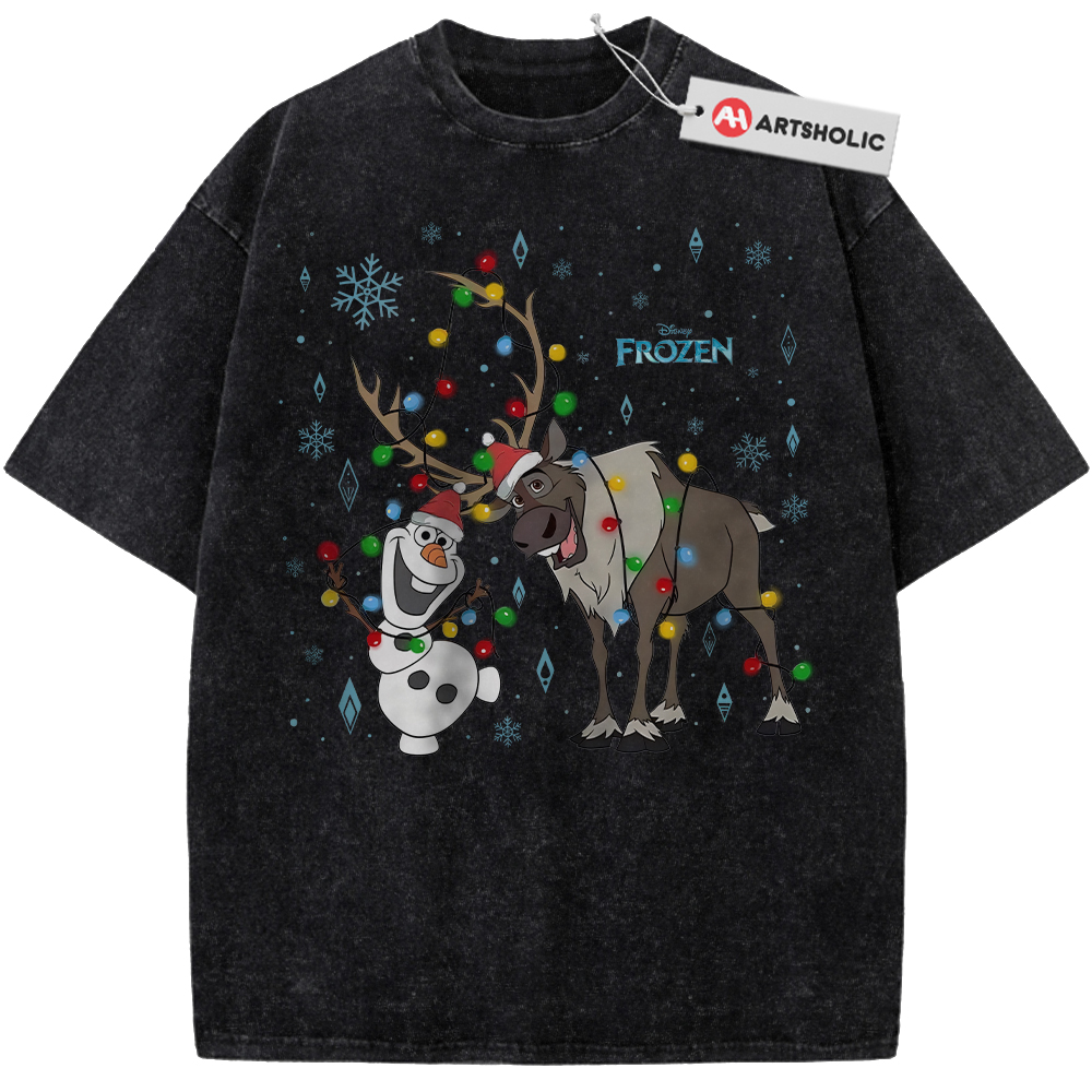 Alternative view of Olaf Shirt, Sven Shirt, Frozen Shirt, Animated Shirt, Vintage Tee