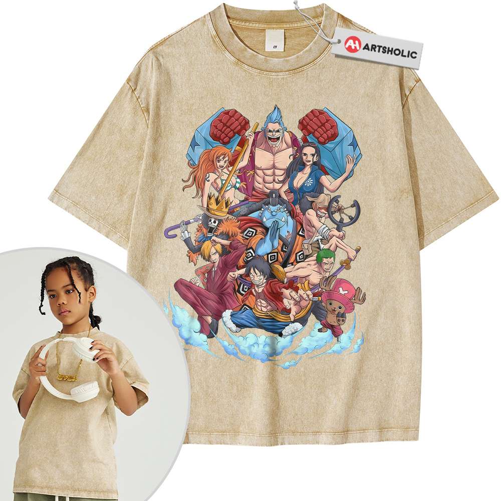 Alternative view of One Piece Shirt For Kids, Anime Shirt For Kids, Vintage Tee For Kids