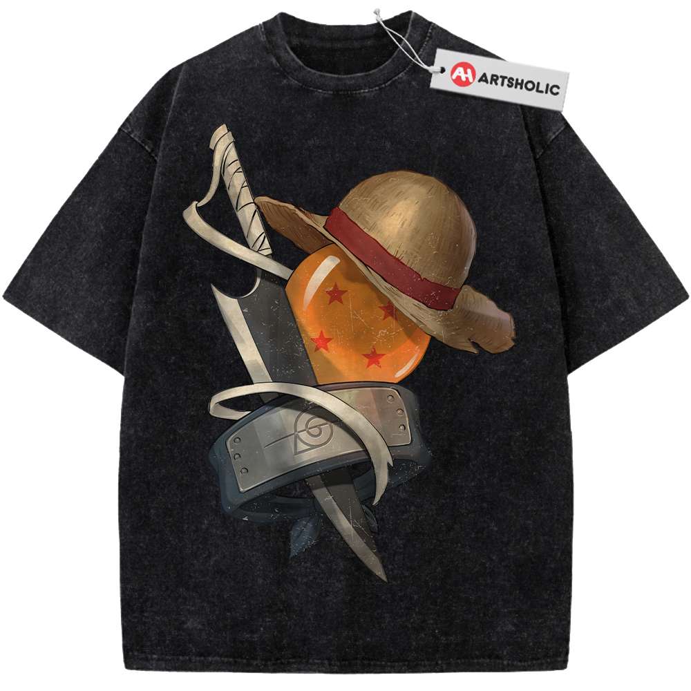 Alternative view of One Piece Shirt, Naruto Shirt, Dragon Ball Z Shirt, Bleach Shirt, Anime Shirt, Vintage T-Shirt