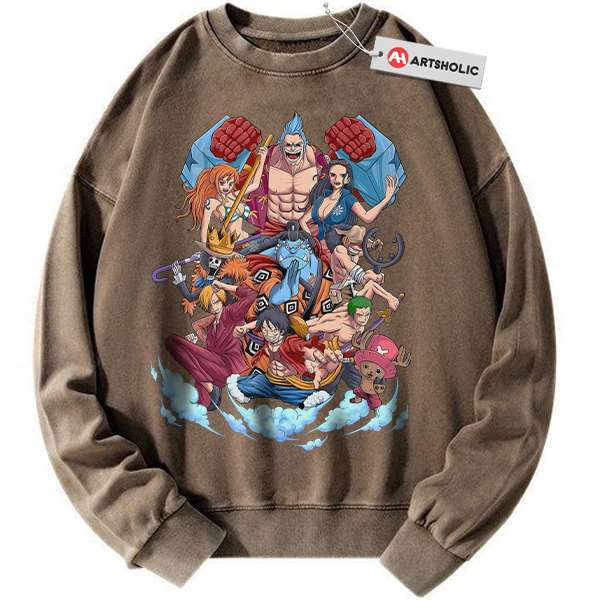 Alternative view of One Piece Sweatshirt, Anime Sweatshirt, Vintage Sweater