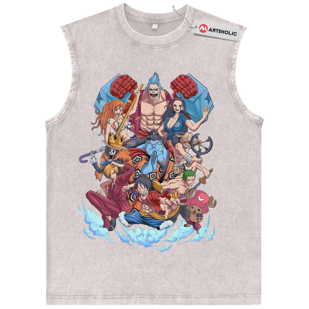 Alternative view of One Piece Tank Top, Anime Tank Top, Vintage Tank Top