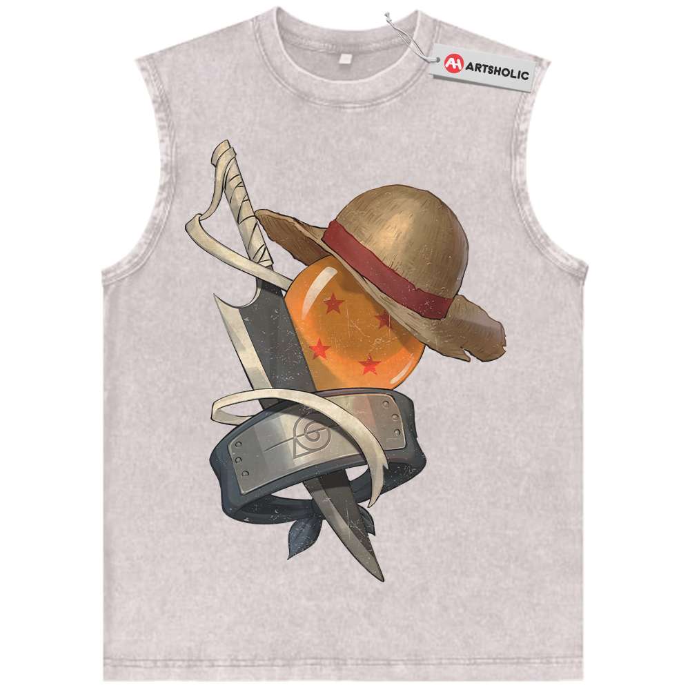 Alternative view of One Piece Tank Top, Naruto Tank Top, Dragon Ball Z Tank Top, Bleach Tank Top, Anime Tank Top, Vintage Tank Top
