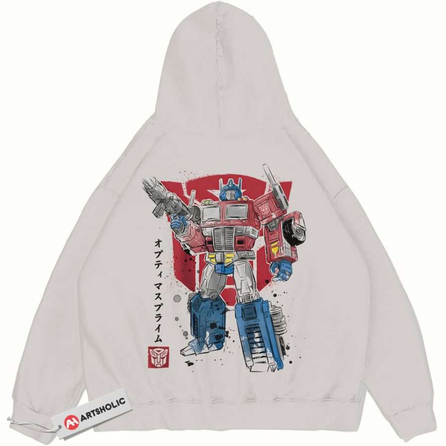 Alternative view of Optimus Prime Hoodie, Transformers Hoodie, Movie Hoodie, Vintage Hoodie