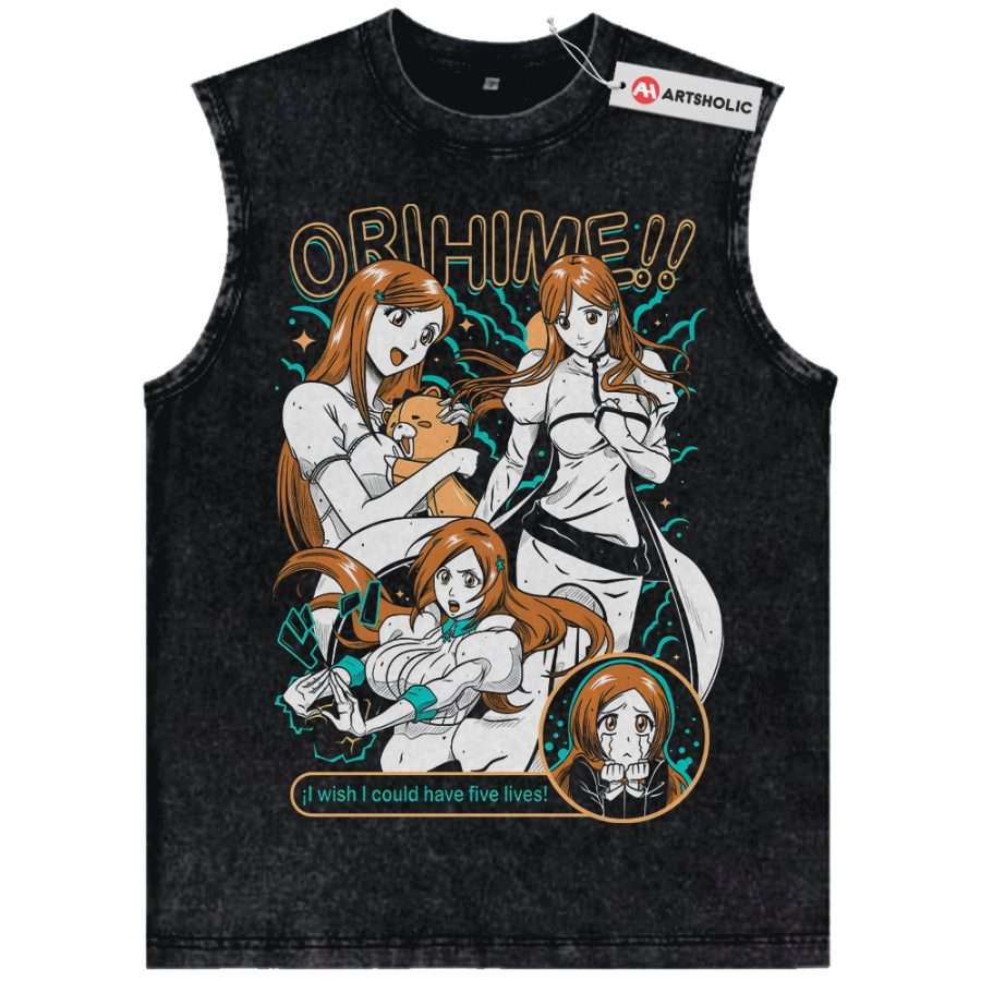 Alternative view of Orihime Inoue Tank Top, Bleach Tank Top, Anime Tank Top, Vintage Tank Top