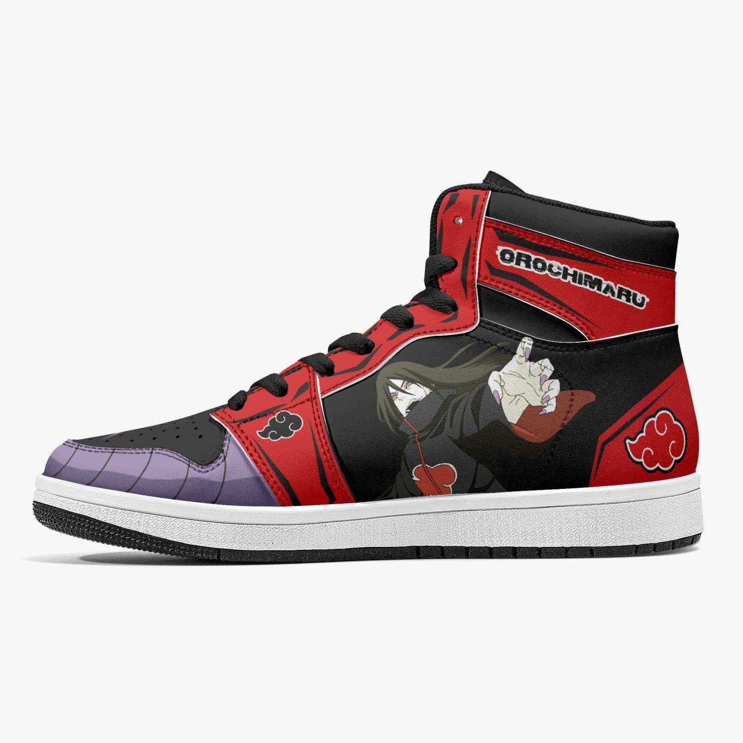 Alternative view of Orochimaru Akatsuki Naruto Custom Sneaker Mid 1 Basketball Shoes - Otaku Hall