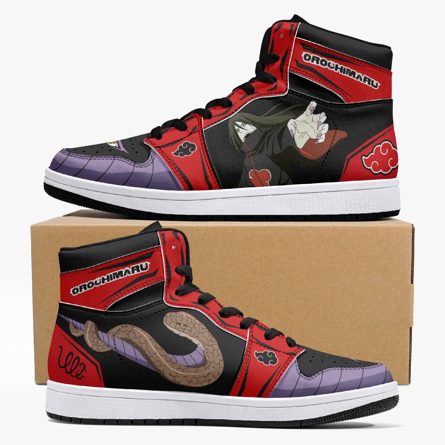 Orochimaru Akatsuki Naruto Custom Sneaker Mid 1 Basketball Shoes - Otaku Hall
