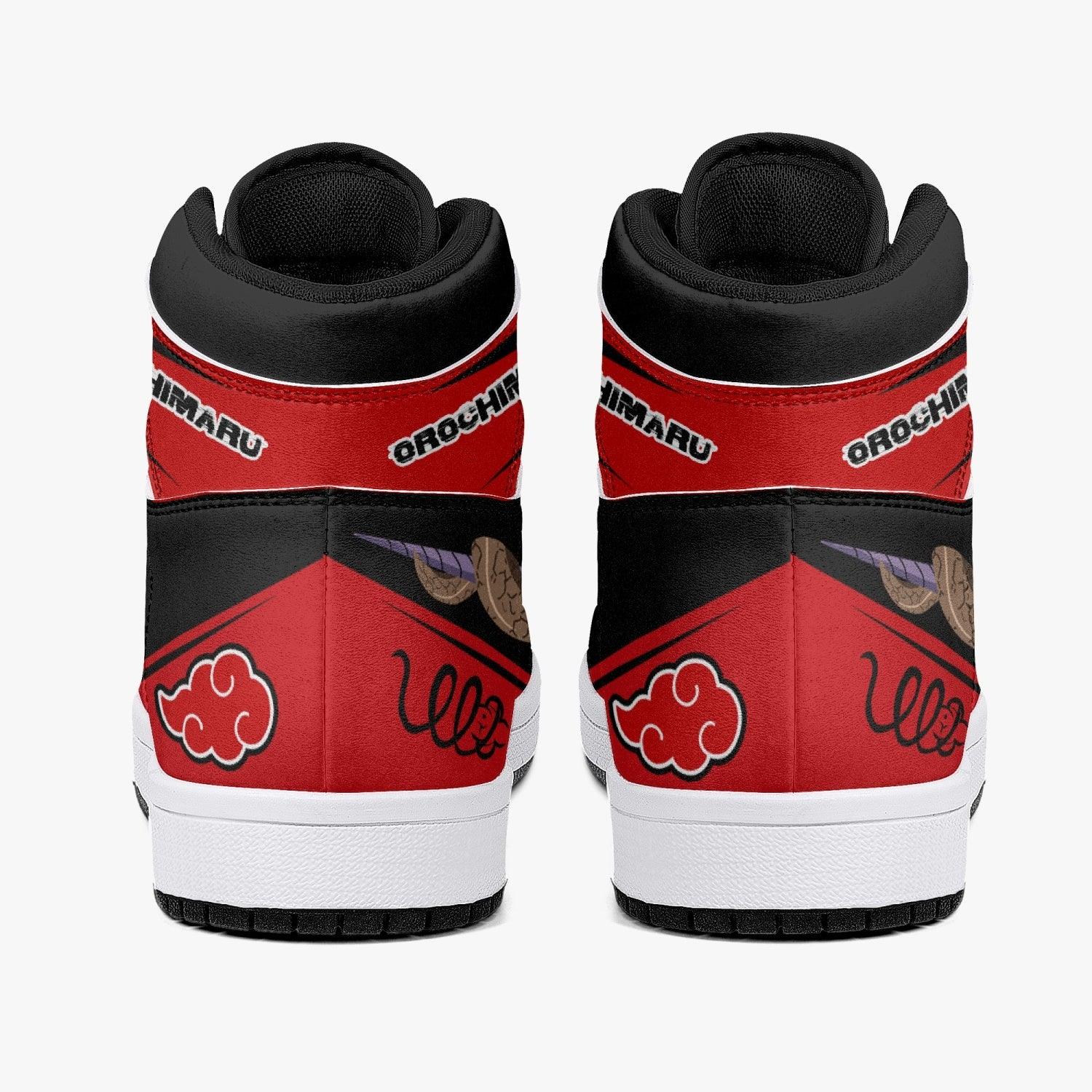 Alternative view of Orochimaru Red Cloud Ninja Custom Sneaker Mid 1 Basketball Shoes - Otaku Hall