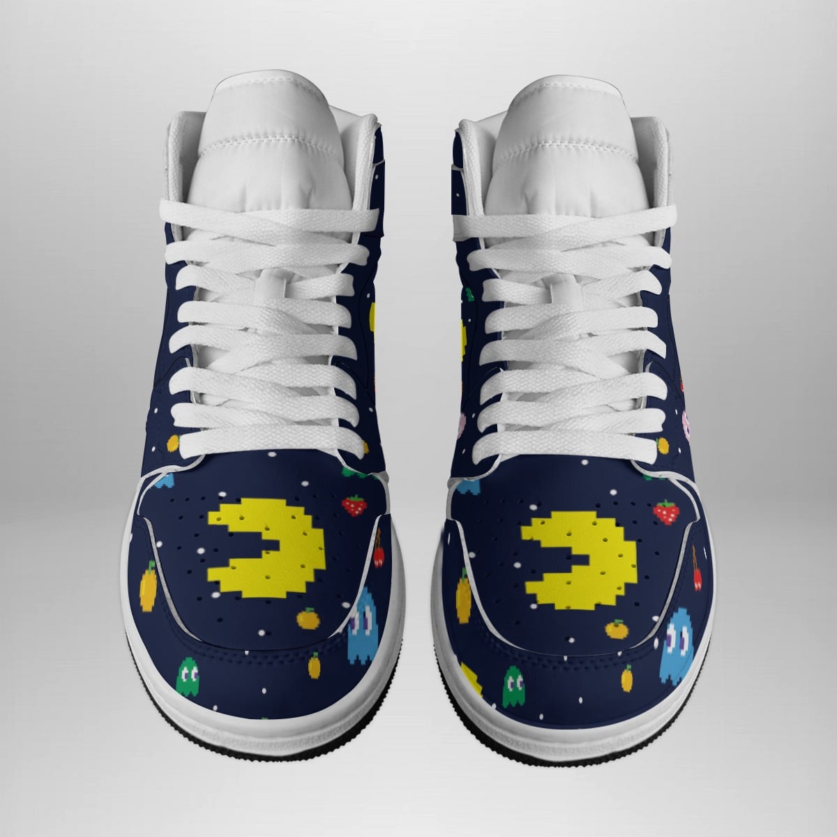 Alternative view of Pac-Man Ghost Custom Sneaker Mid 1 Basketball Shoes for Fans Stylish Shonen Sneakers - Otaku Hall
