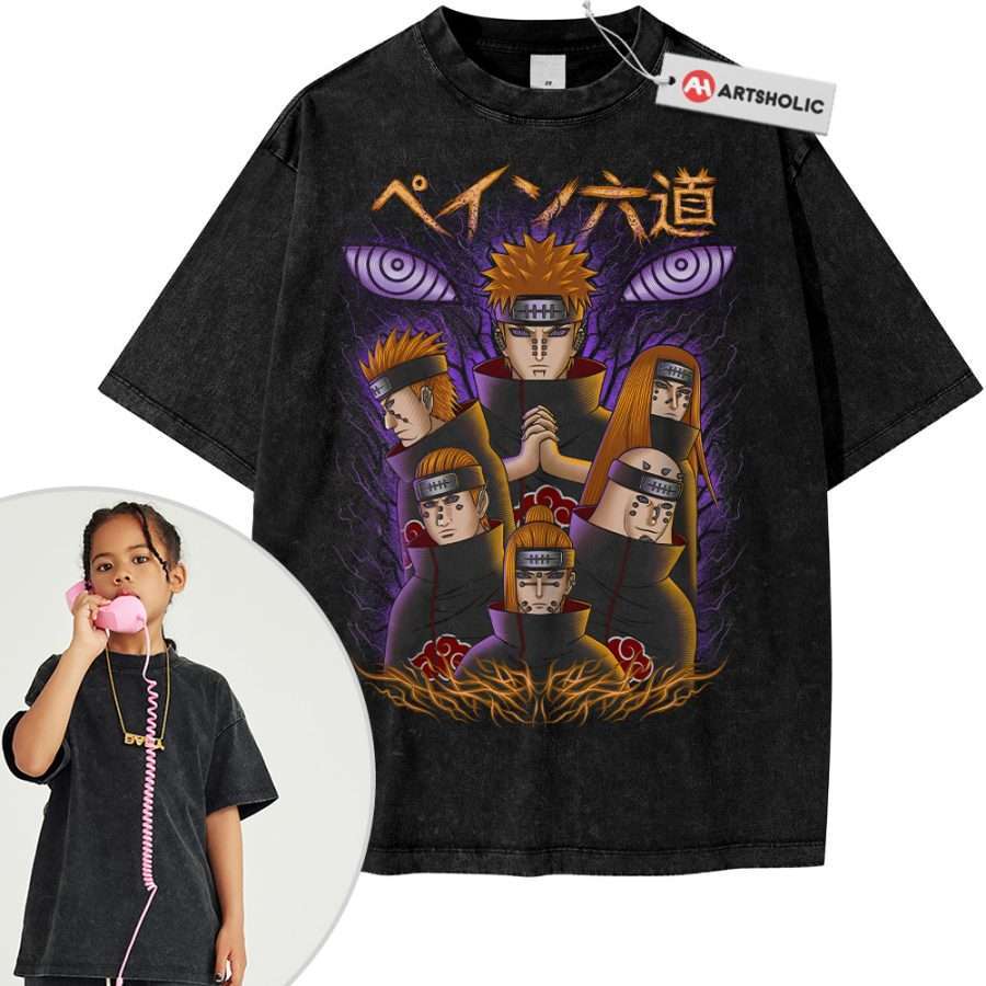 Alternative view of Pain - Nagato Uzumaki Shirt For Kids, Naruto Shirt For Kids, Anime Shirt For Kids, Vintage Tee For Kids
