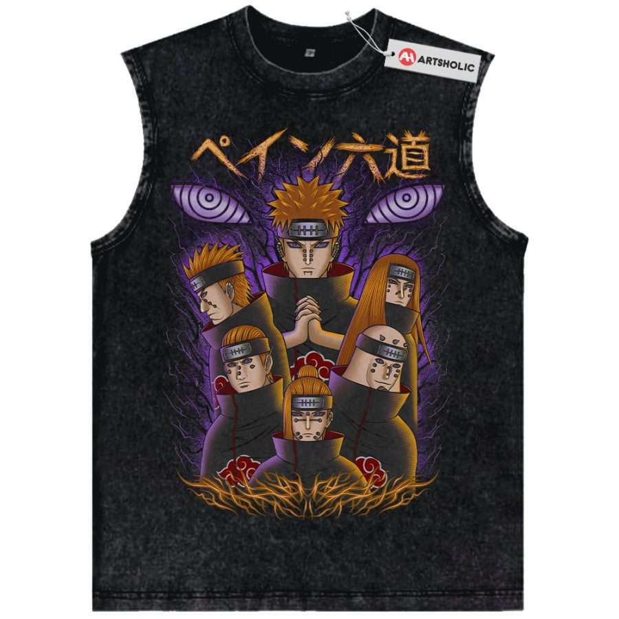 Alternative view of Pain - Nagato Uzumaki Tank Top, Naruto Tank Top, Anime Tank Top, Vintage Tank Top