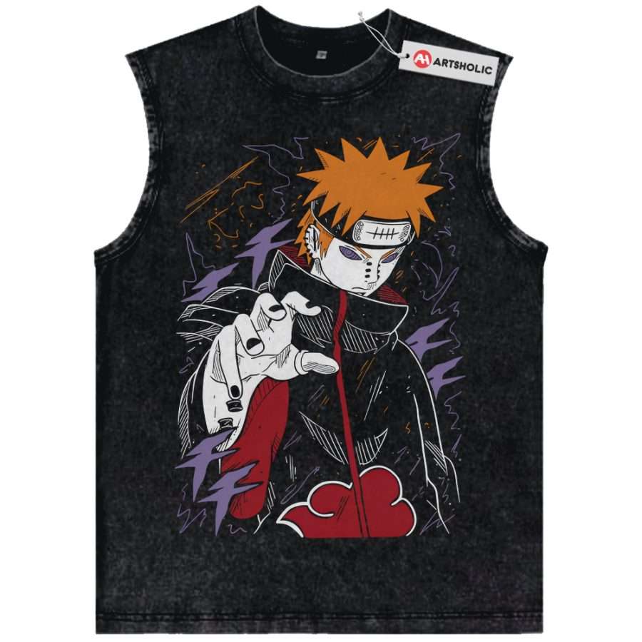 Alternative view of Pain - Nagato Uzumaki Tank Top, Naruto Tank Top, Anime Tank Top, Vintage Tank Top