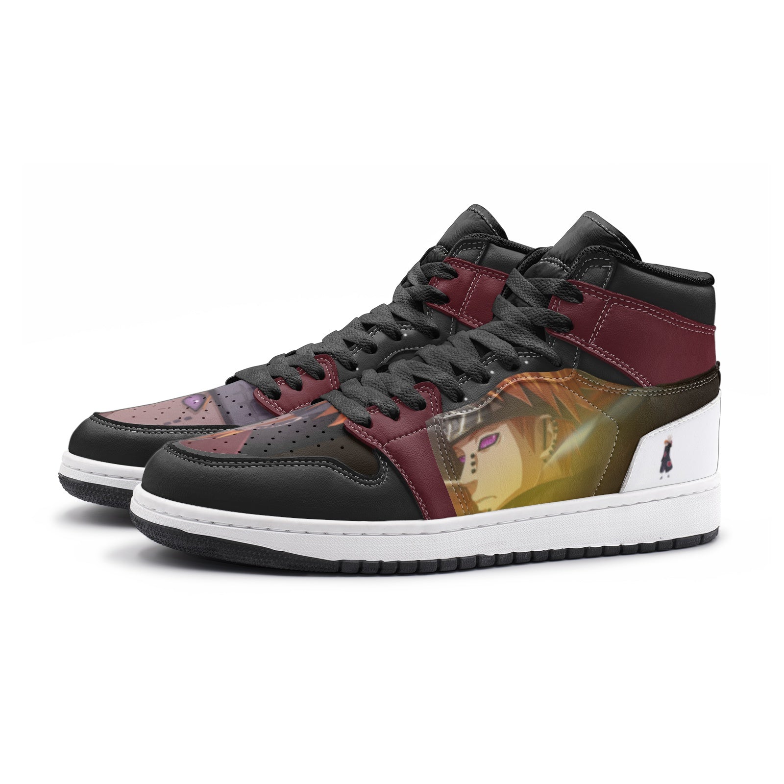 Alternative view of Pain Ninja V2 Custom Sneaker Mid 1 Basketball Shoes - Otaku Hall