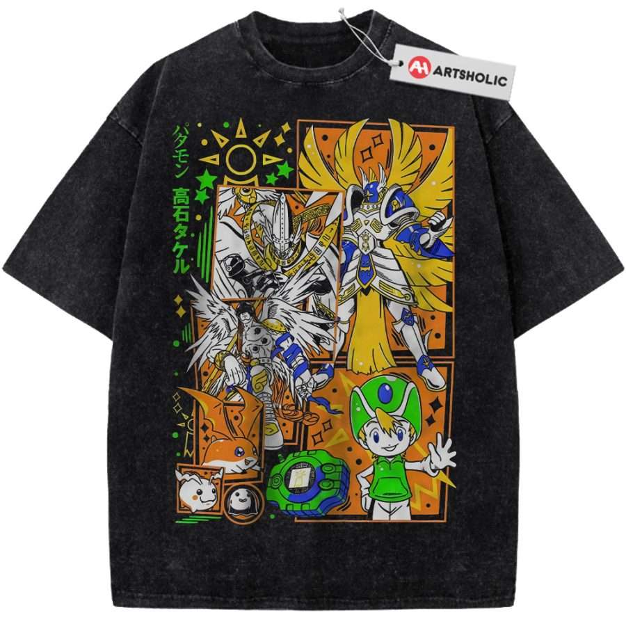 Alternative view of Patamon Shirt, Angemon Shirt, MagnaAngemon Shirt, Takeru Takaishi Shirt, Digimon Adventure Shirt, Anime Shirt, Vintage Tee
