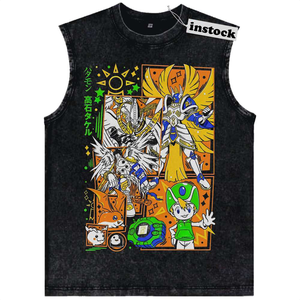 Patamon Tank Top, Angemon Tank Top, MagnaAngemon Tank Top, Takeru Takaishi Tank Top, Digimon Adventure Tank Top, Anime Tank Top, Vintage Tank Top
