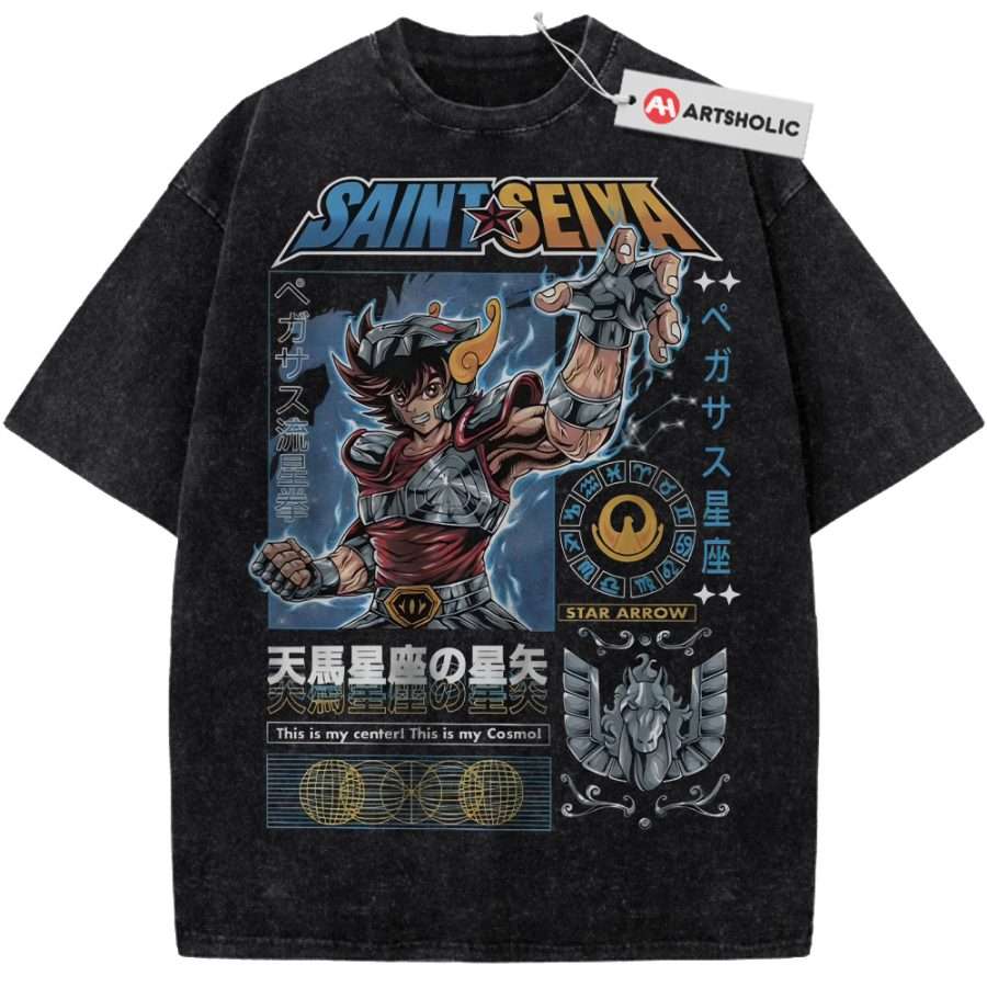 Alternative view of Pegasus Seiya Shirt, Saint Seiya Shirt, Anime Shirt, Vintage T-Shirt
