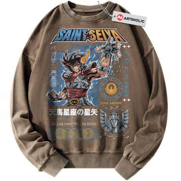 Alternative view of Pegasus Seiya Sweatshirt, Saint Seiya Sweatshirt, Anime Sweatshirt, Vintage Sweater