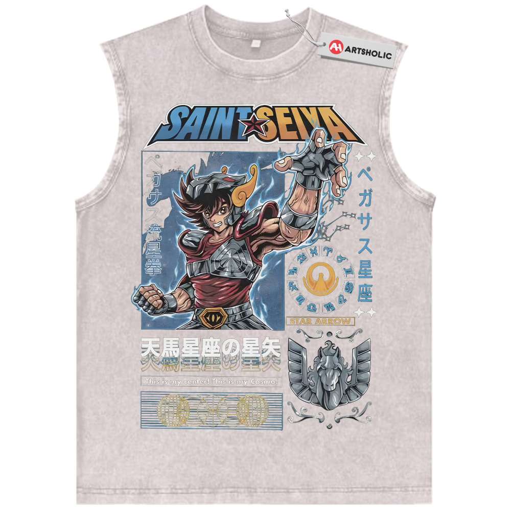 Alternative view of Pegasus Seiya Tank Top, Saint Seiya Tank Top, Anime Tank Top, Vintage Tank Top