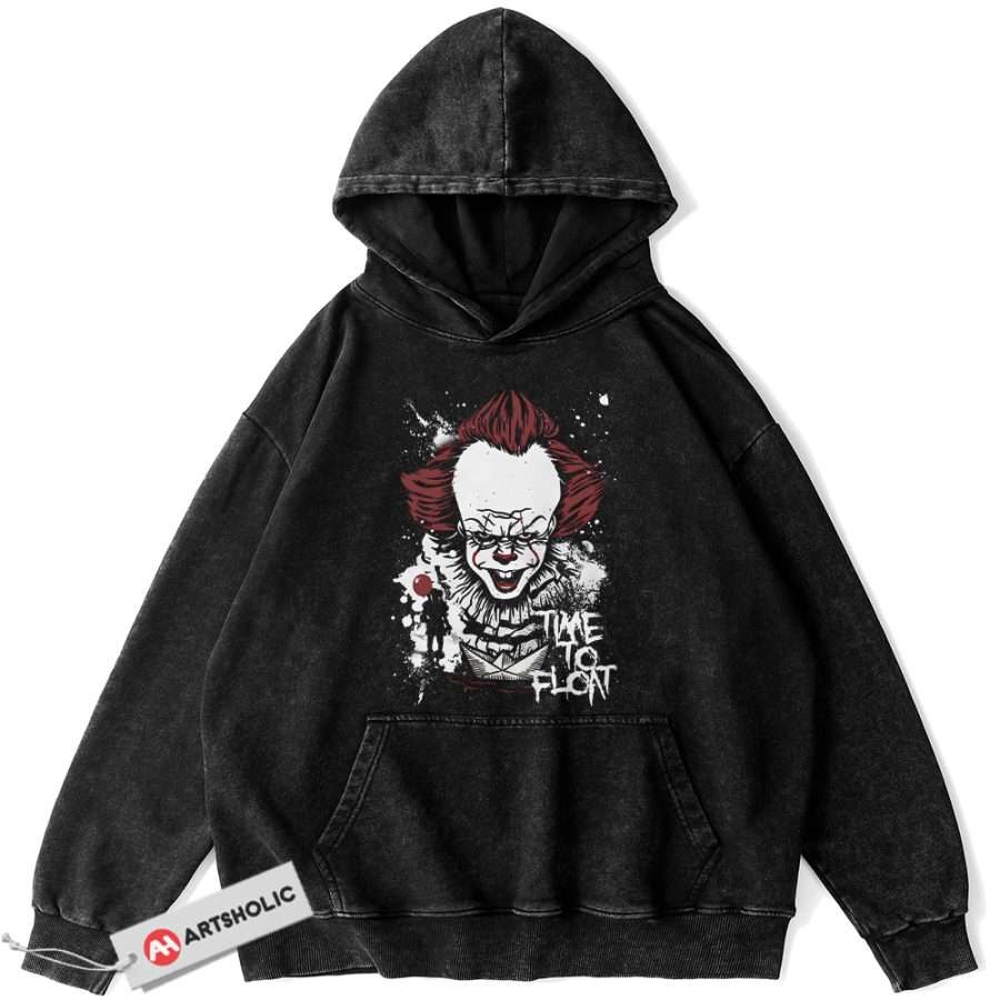 Alternative view of Pennywise Hoodie, IT Hoodie, Halloween Hoodie, Horror Hoodie, Vintage Hoodie