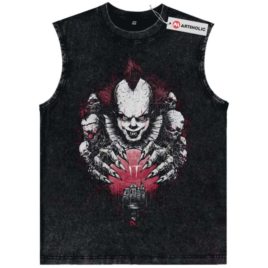 Alternative view of Pennywise Tank Top, IT Tank Top, Halloween Tank Top, Horror Movie Tank Top, Vintage Tank Top