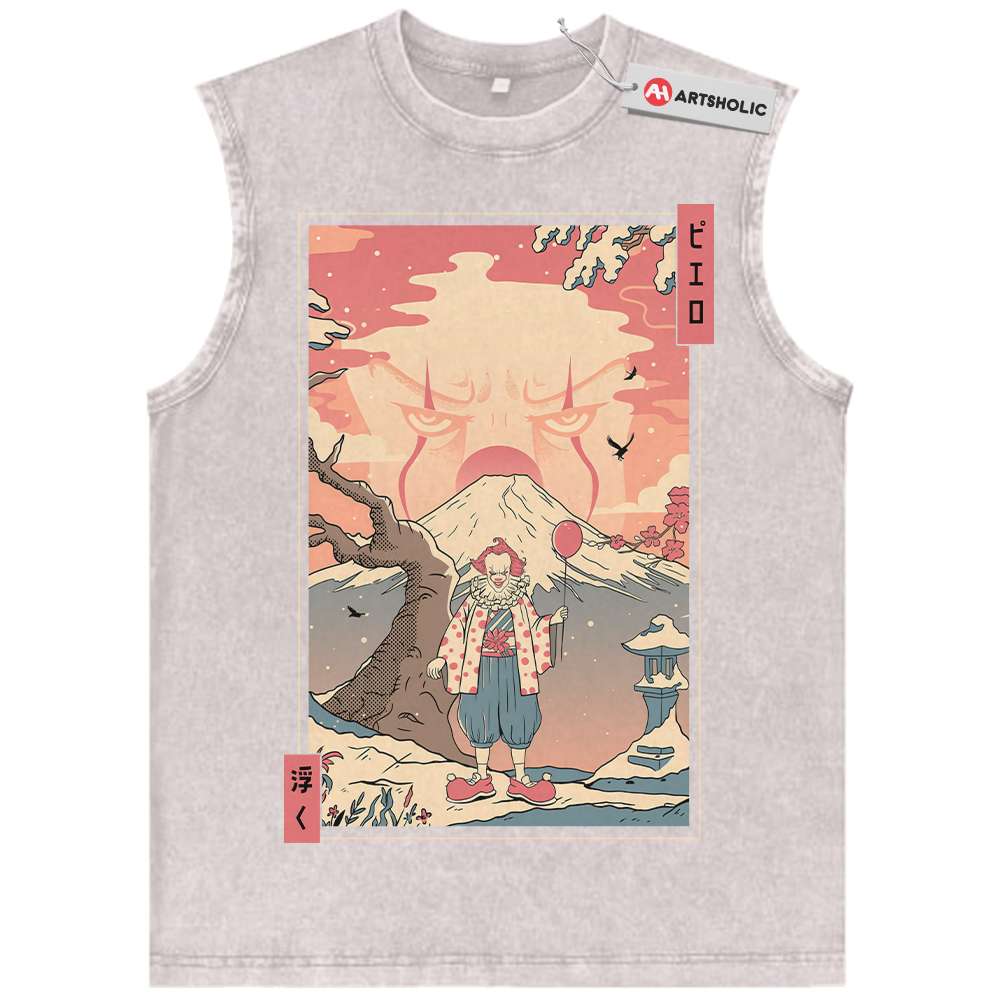 Alternative view of Pennywise Tank Top, IT Tank Top, Halloween Tank Top, Horror Tank Top, Vintage Tank Top