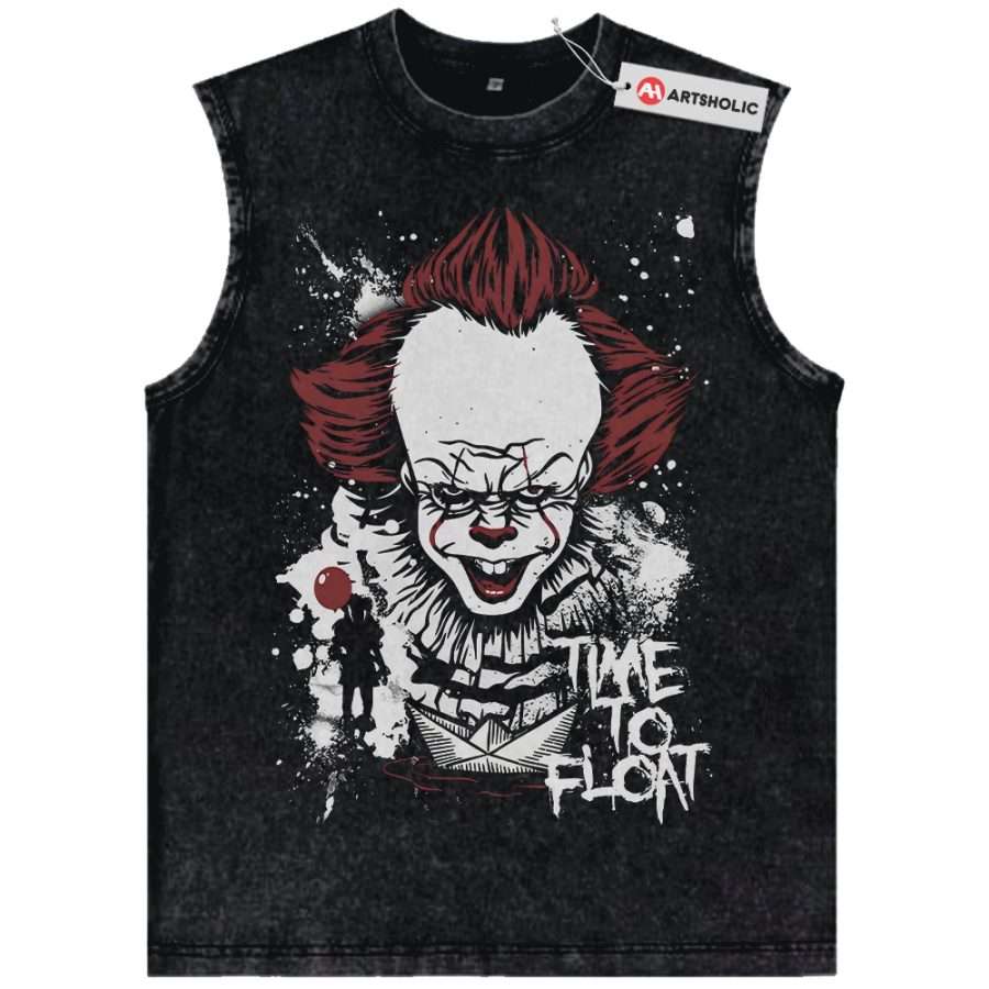Alternative view of Pennywise Tank Top, IT Tank Top, Halloween Tank Top, Horror Tank Top, Vintage Tank Top