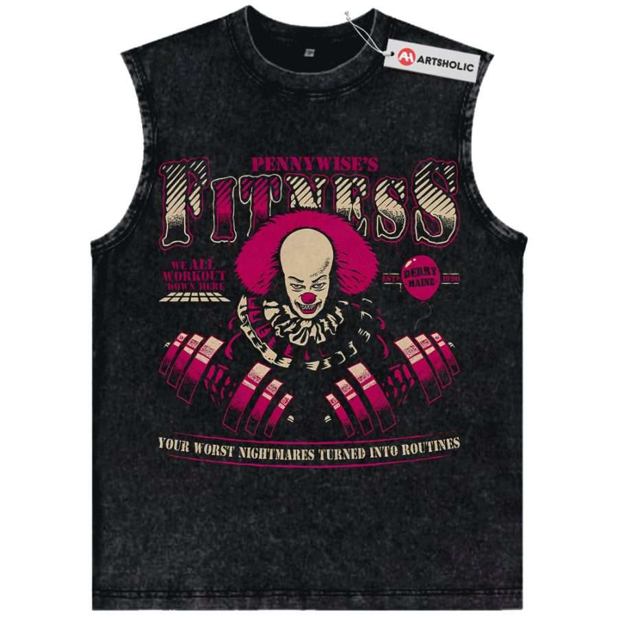 Alternative view of Pennywise Tank Top, IT Tank Top, Horror Movie Tank Top, Vintage Tank Top