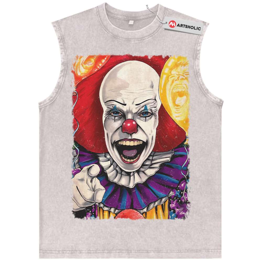 Alternative view of Pennywise Tank Top, IT Tank Top, Horror Movie Tank Top, Vintage Tank Top
