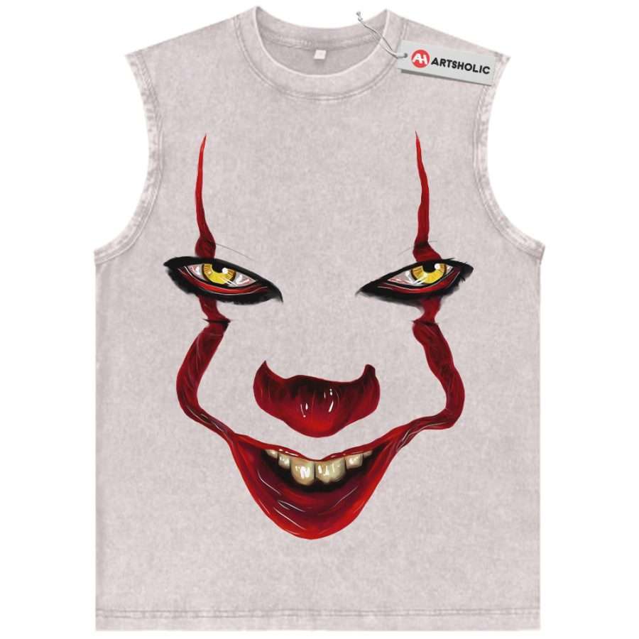 Alternative view of Pennywise Tank Top, IT Tank Top, Horror Movie Tank Top, Vintage Tank Top