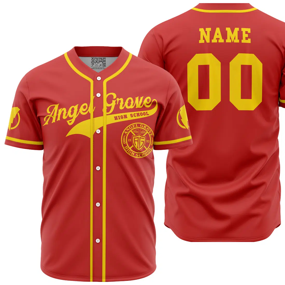 Personalized Angel Grove High School Power Rangers Baseball Jersey