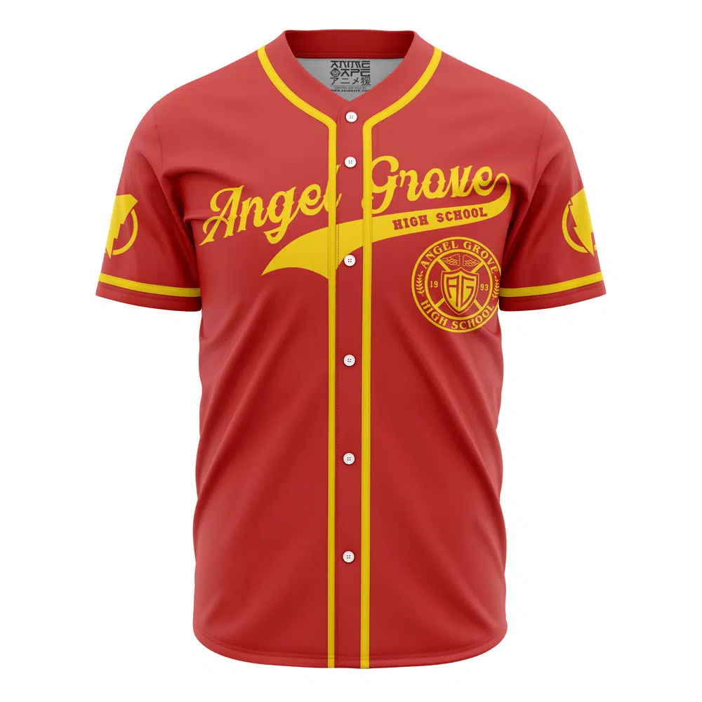Alternative view of Personalized Angel Grove High School Power Rangers Baseball Jersey