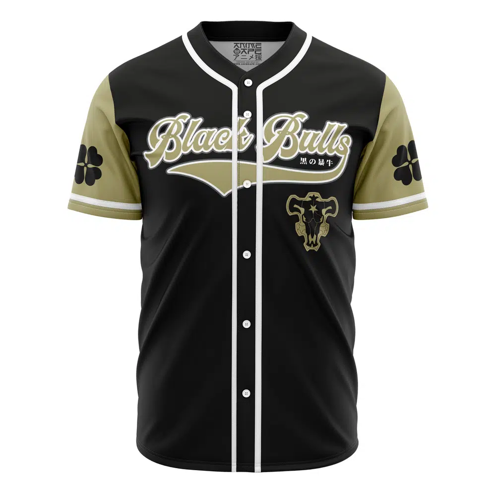 Alternative view of Personalized Black Bulls Black Clover Baseball Jersey