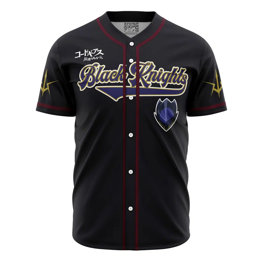 Alternative view of Personalized Black Knights Zero Code Geass Baseball Jersey