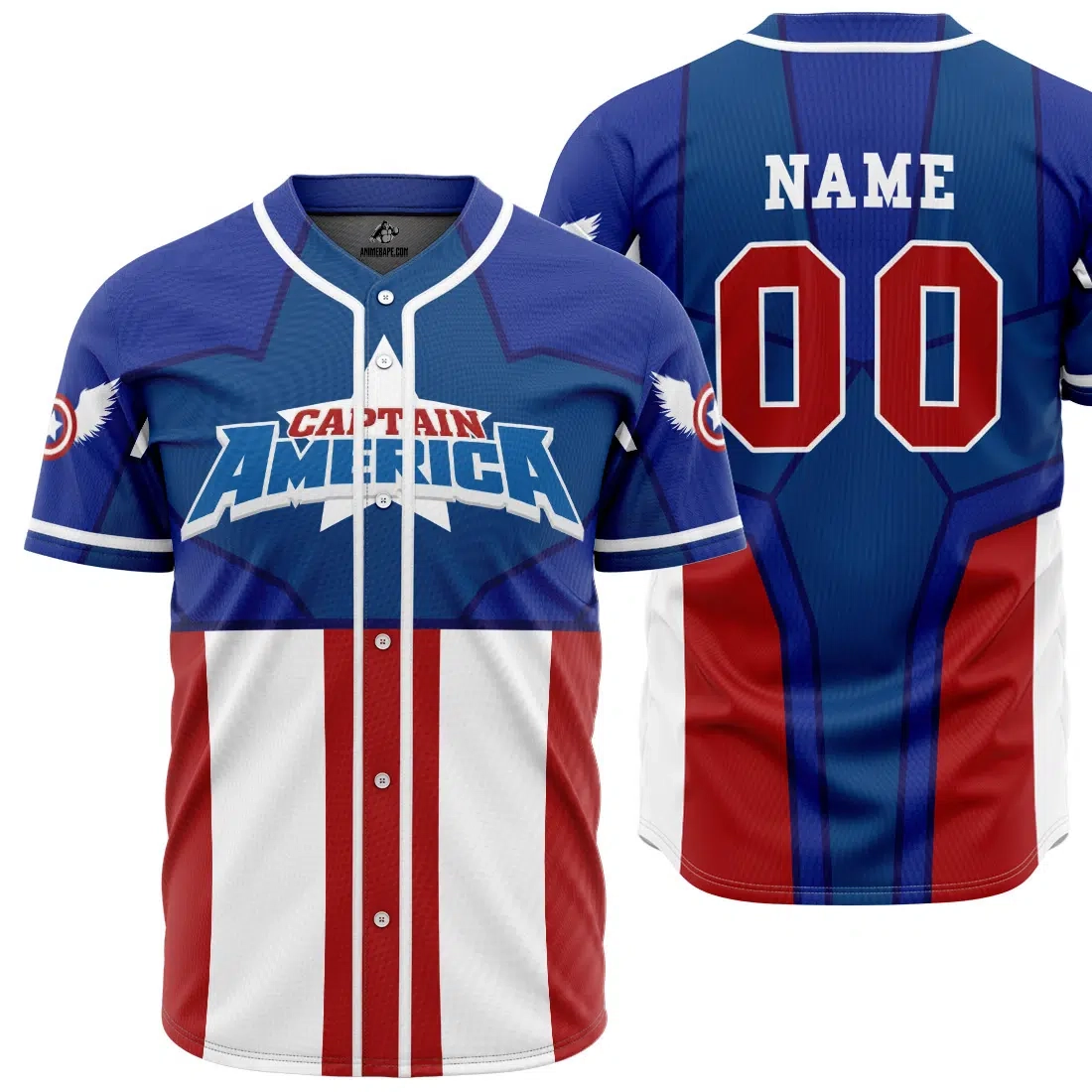 Personalized Captain America Marvel Custom Baseball Jersey - Otaku Hall