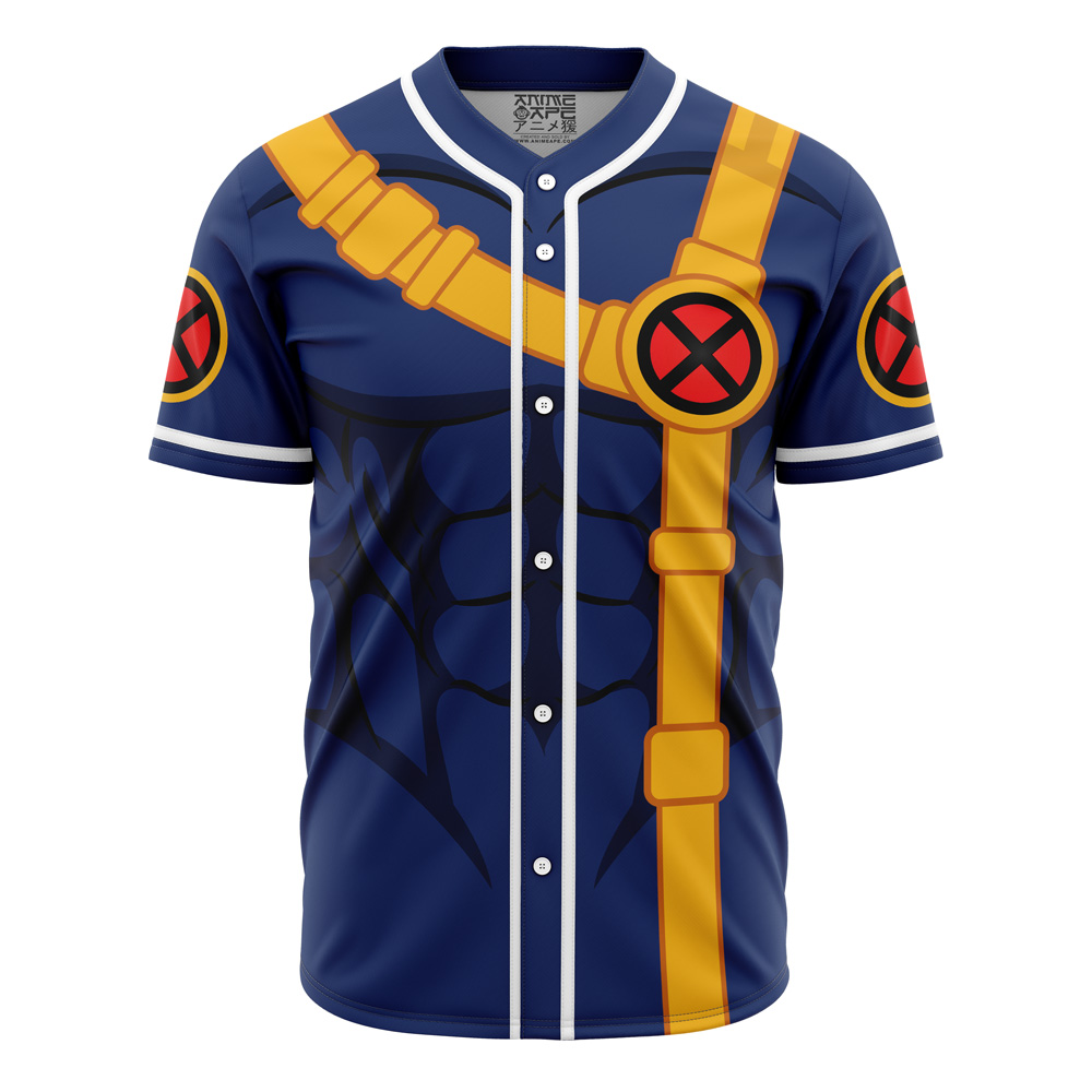 Alternative view of Personalized Cyclops X-Men Marvel Baseball Jersey