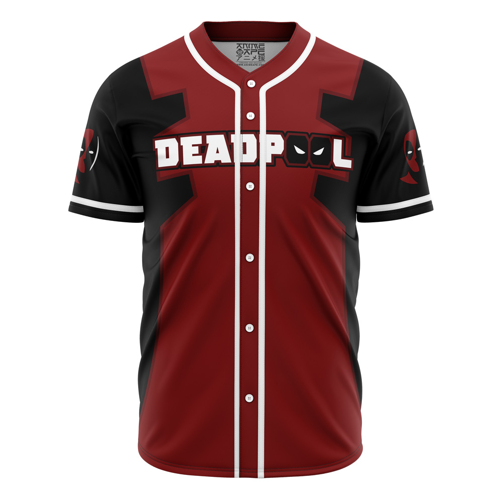 Alternative view of Personalized Deadpool Marvel Baseball Jersey