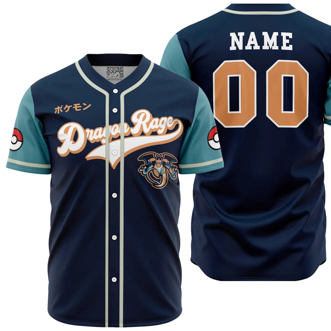 Personalized Dragon Rage Dragon Type Pokemon Baseball Jersey