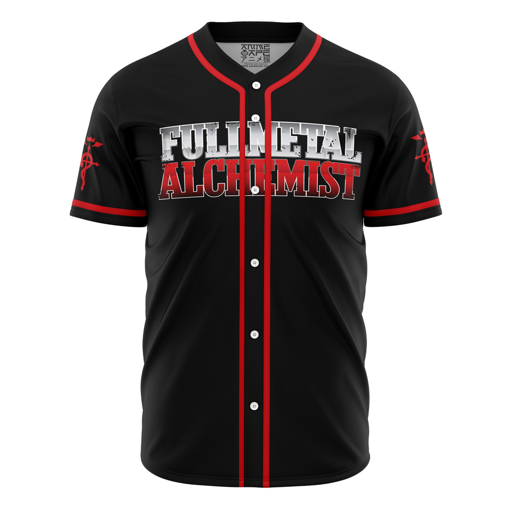 Alternative view of Personalized Elric Fullmetal Alchemist Baseball Jersey