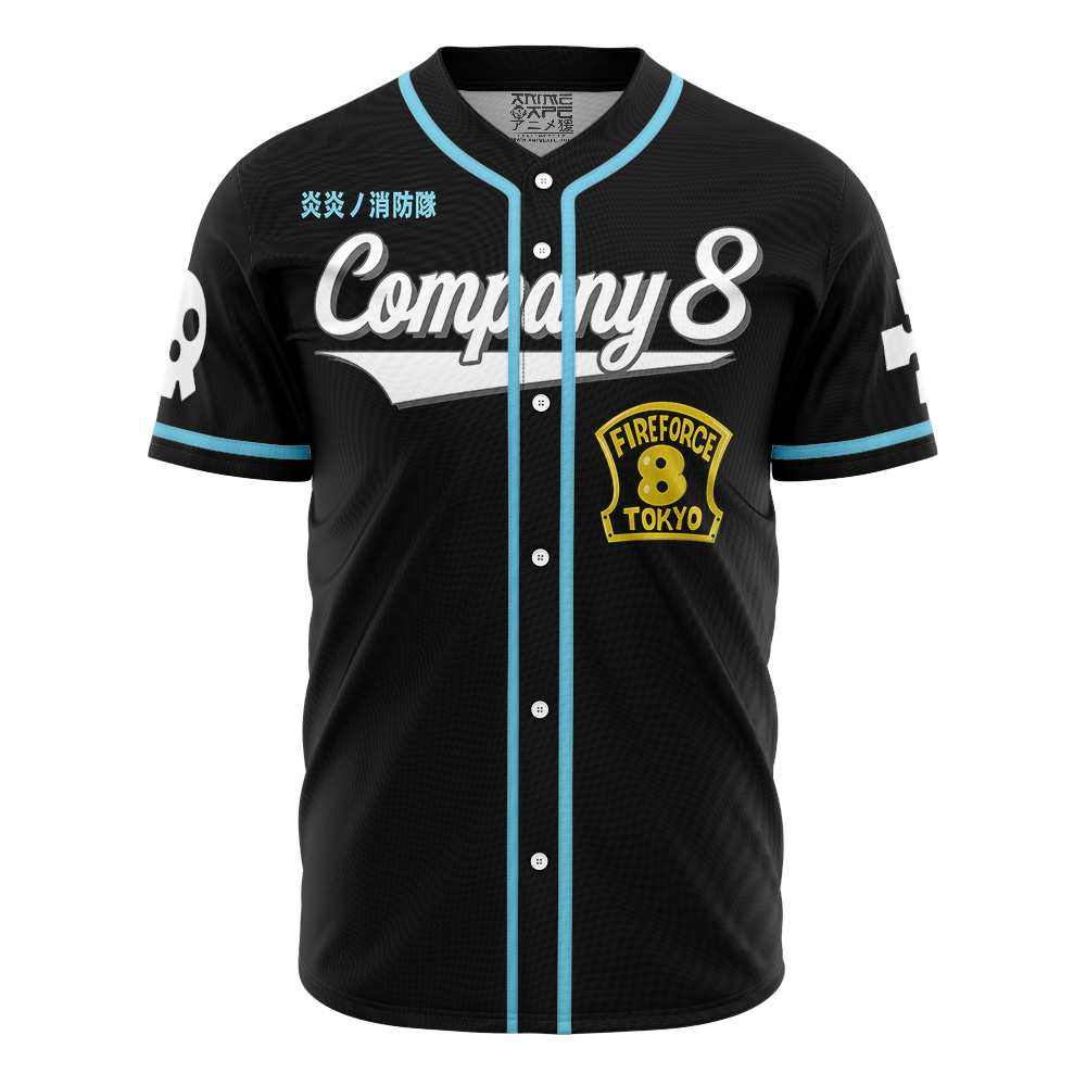 Alternative view of Personalized Fire Force Company 8 Baseball Jersey