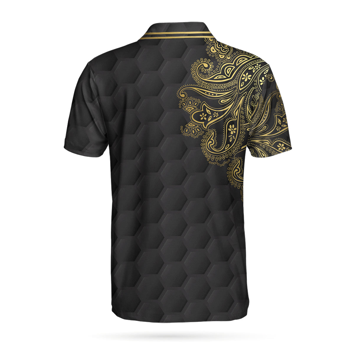 Alternative view of Personalized Golden Your Hole Is My Goal Custom Polo Shirt, White And Purple Golf Shirt For Men