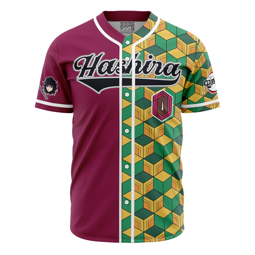 Alternative view of Personalized Hashira Giyu Tomioka Demon Slayer Baseball Jersey